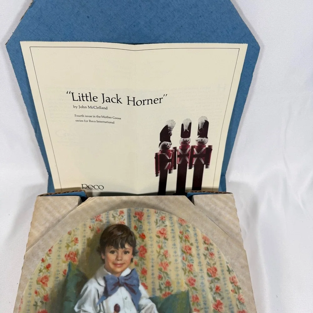 Reco Little Jack Horner Plate Mother Goose 1982 McClelland COA